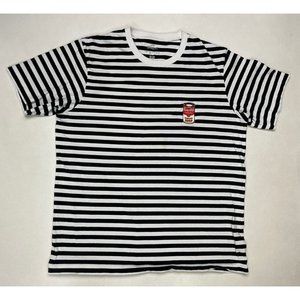 Uniqlo Andy Warhol Art Campbell Soup T-shirt Men Large Black White Striped